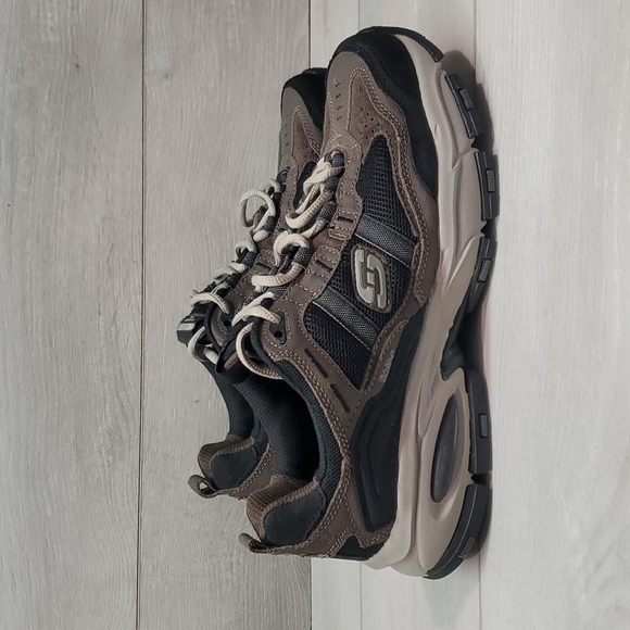 Skechers Mens Memory 51241 Foam Leather Running Sneakers shoes sz 8.5 - Picture 2 of 14